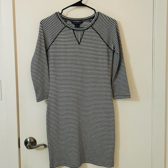 French Connection Black & White Stripped Dress Size:4 - Picture 1 of 5